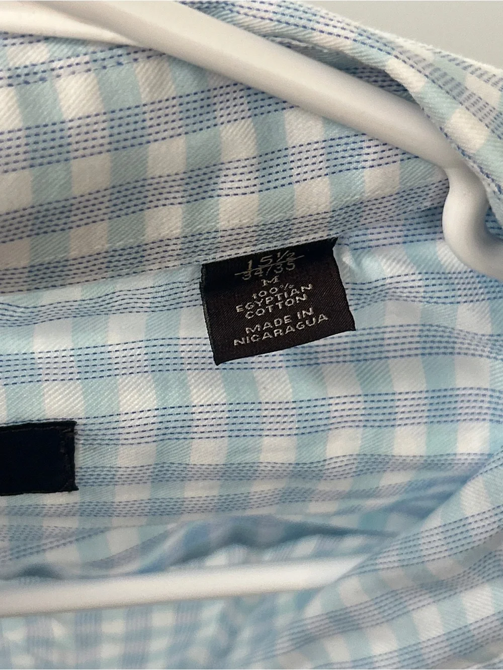 Tasso Elba Light Blue Gingham Dress Shirt